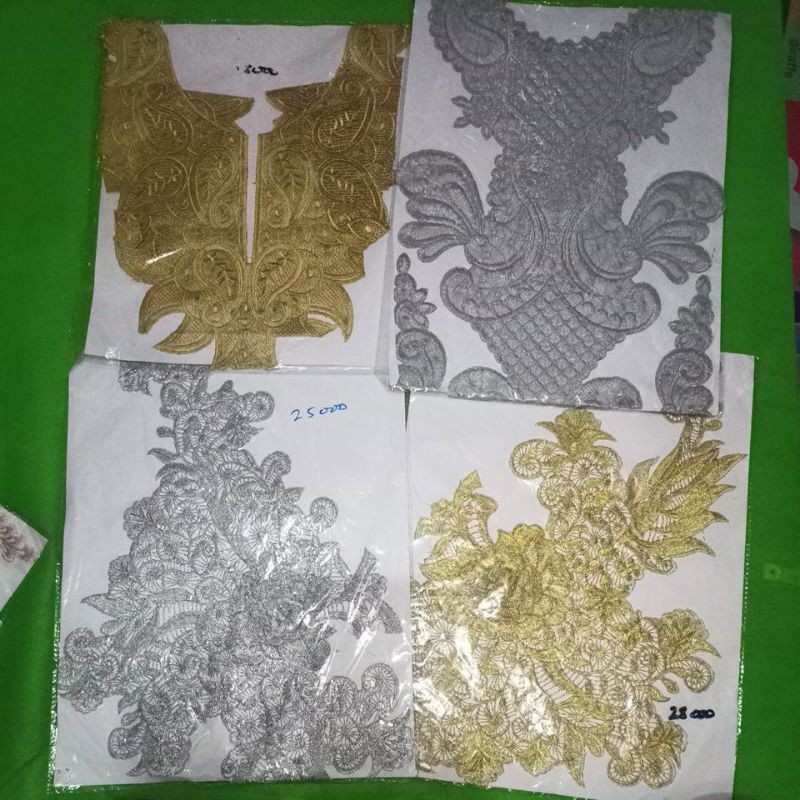 renda bordir/renda bunga/aplikasi bunga/hiasan dada/aksesoris baju