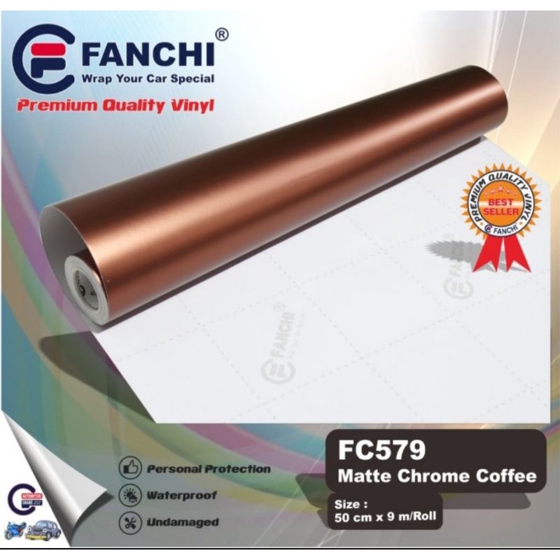 Sticker Fanchi FC579 Matt Chrome Coffee Metallic Metalik Doff Premium Wrap