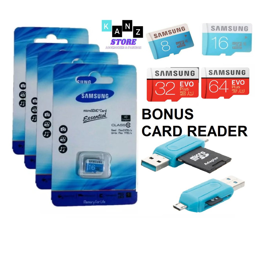 SAMSUNG MICRO SDHC Memory Card 8GB 16GB 32GB 64G BONUS CARD READER kartu memori hp