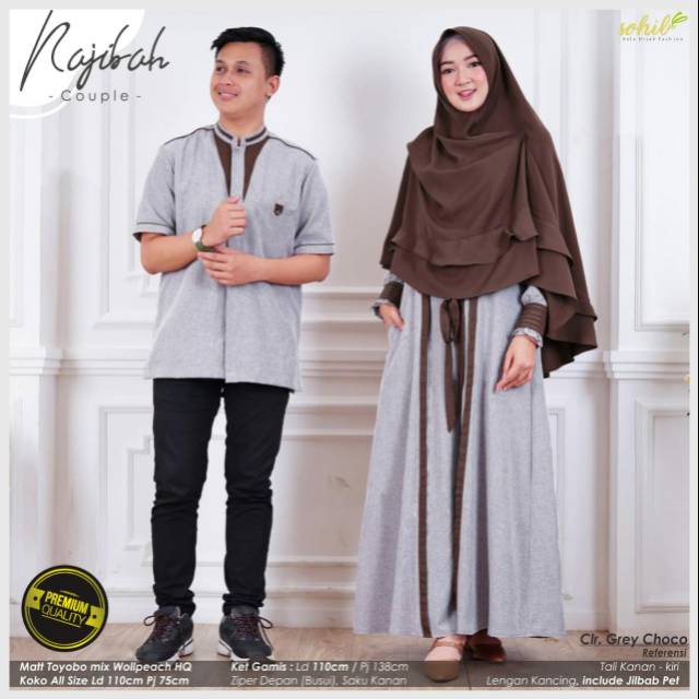 Coupel gamis syar'i Najibah ,Ori Berlabel SOHIB