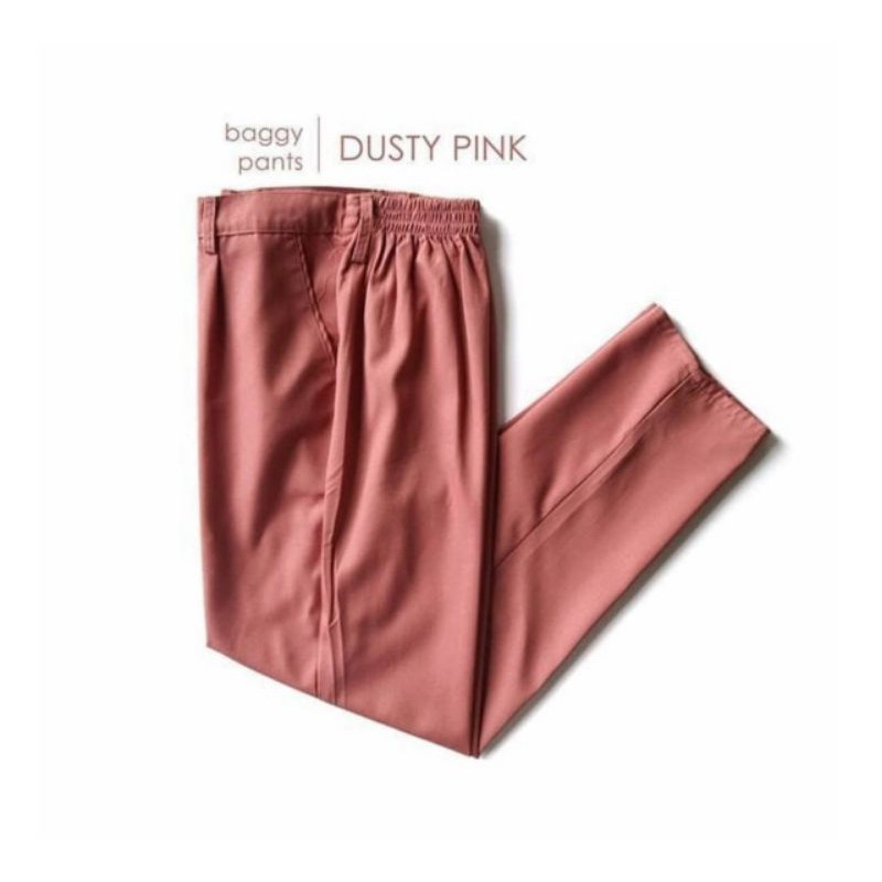 CELANA WANITA || BAGGY PANTS DUSTYPINK