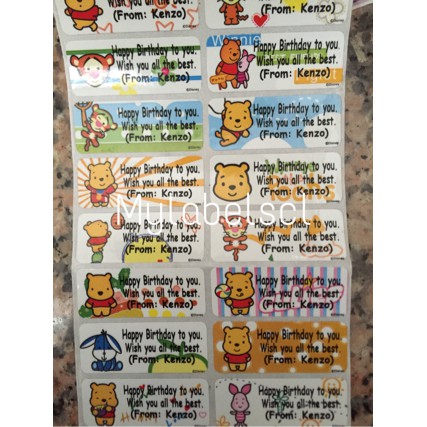 

Stiker Label Nama Name Sticker Baby Winnie Pooh Bear Beruang Waterproof Anti Air