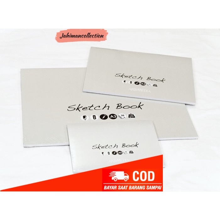 

✨ BISA COD ✨ ARTEMEDIA SKETCH BOOK 150GSM A3 - Gray