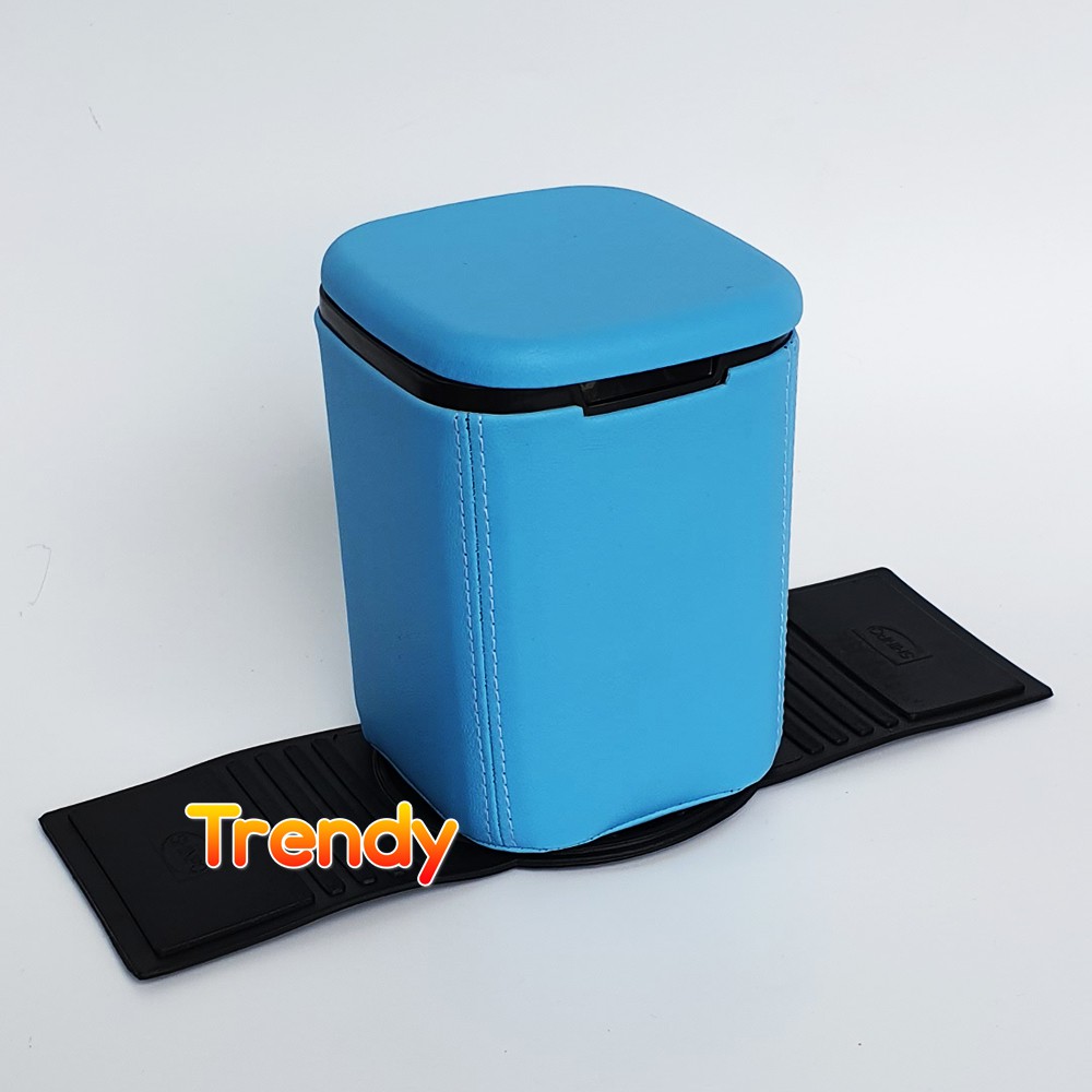 Tempat Sampah Mobil Kulit Trendy - Biru