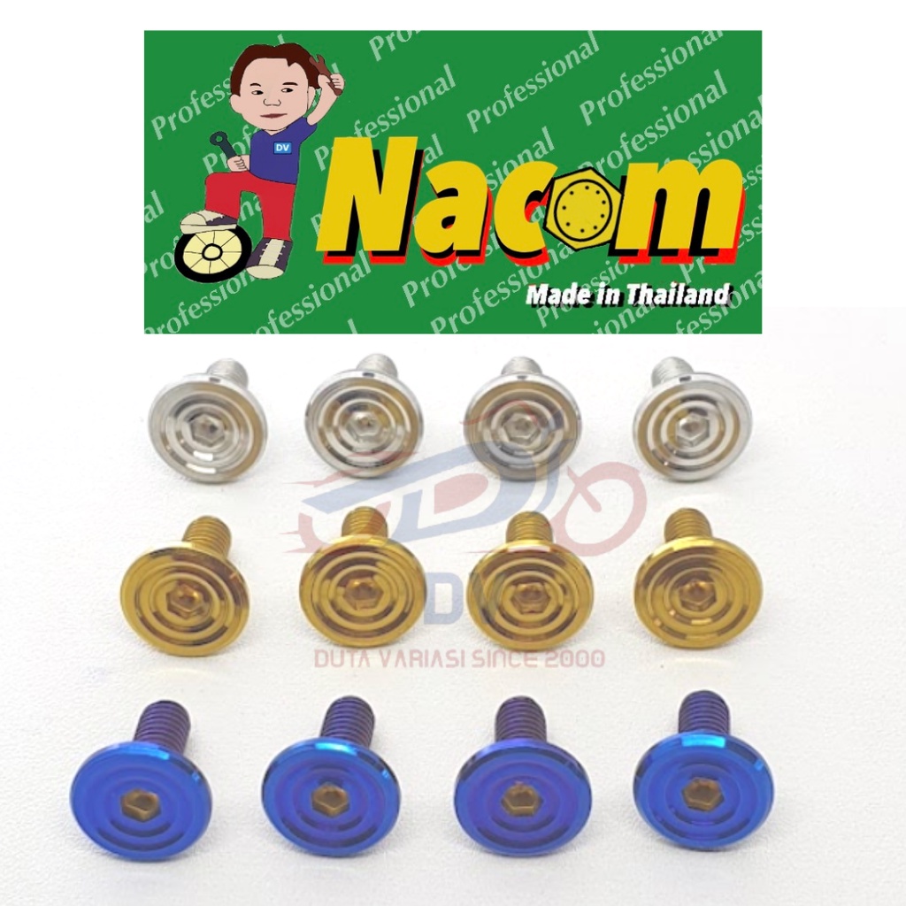 NACOM DV Baut Kunci L Line Rata Drat 10*1.5 Cm (M6*15)