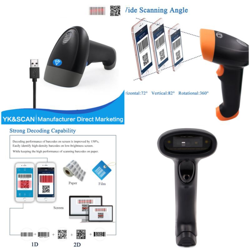 TaffWare USB Barcode Scanner 2D QR 1D