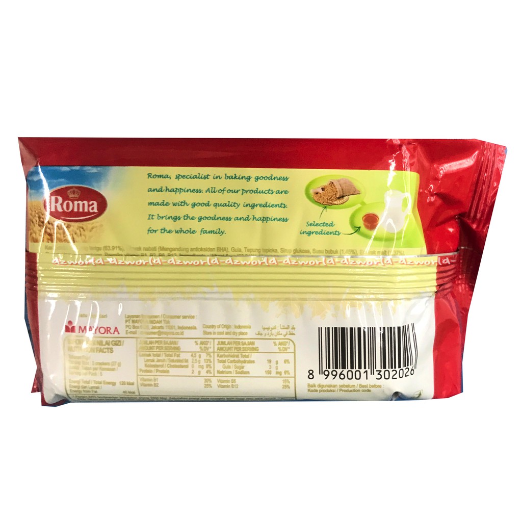 Roma Malkist Crackers 135gr Biskuit Roma Gula Cemilan Snack Krakers Malkis