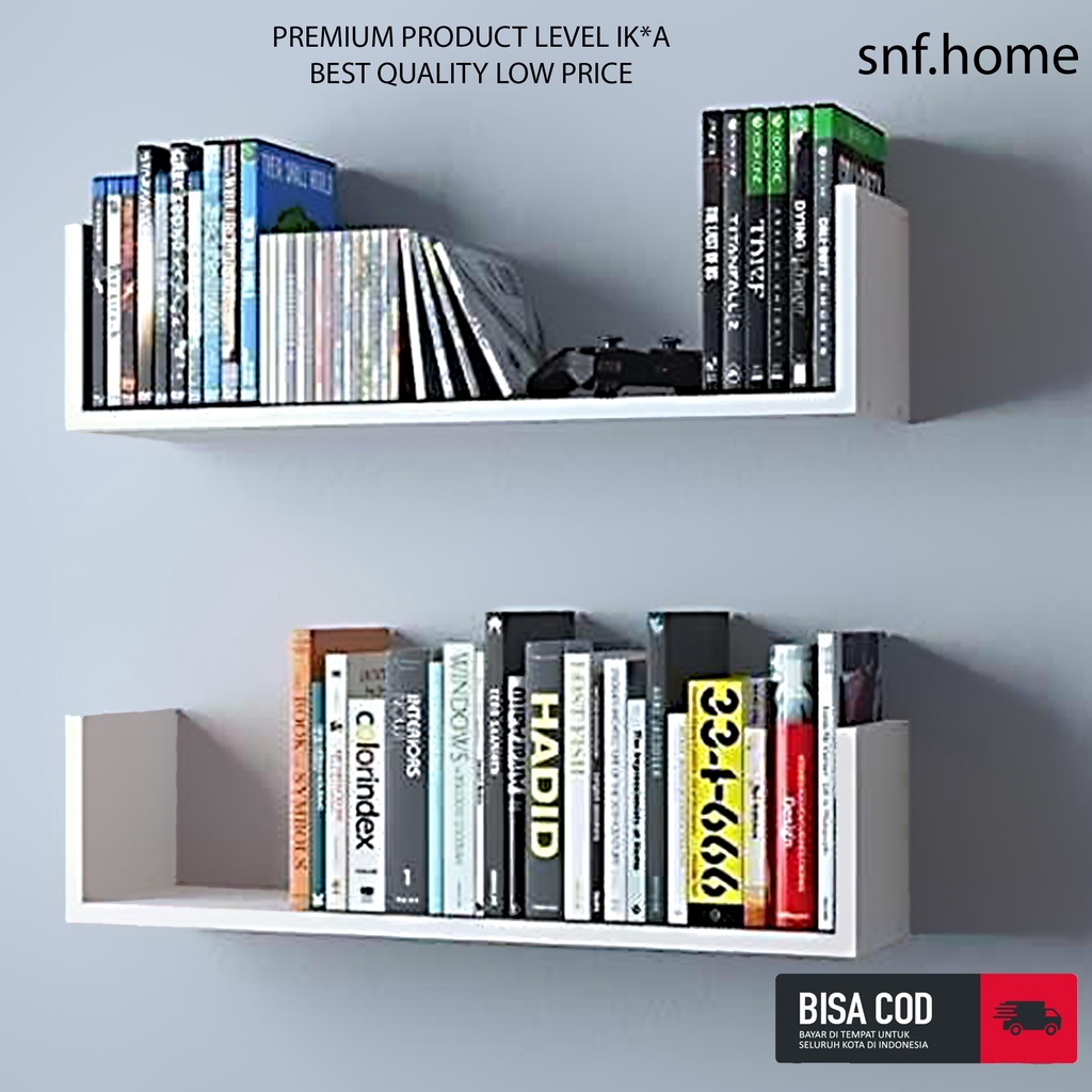 SNF Promo Rak Ambalan Dinding Minimalis Rumah Murah Apartment Self Floating 2 Fungsi Tatakan Layar K