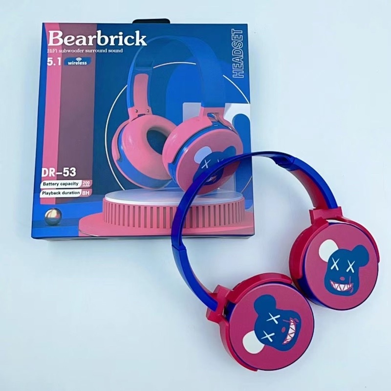 [ RD-53 BEARBRICK ] HEADPHONE BANDO BLUETOOTH / WIRELESS TYPE RD-53 KARAKTER BEARBRICK