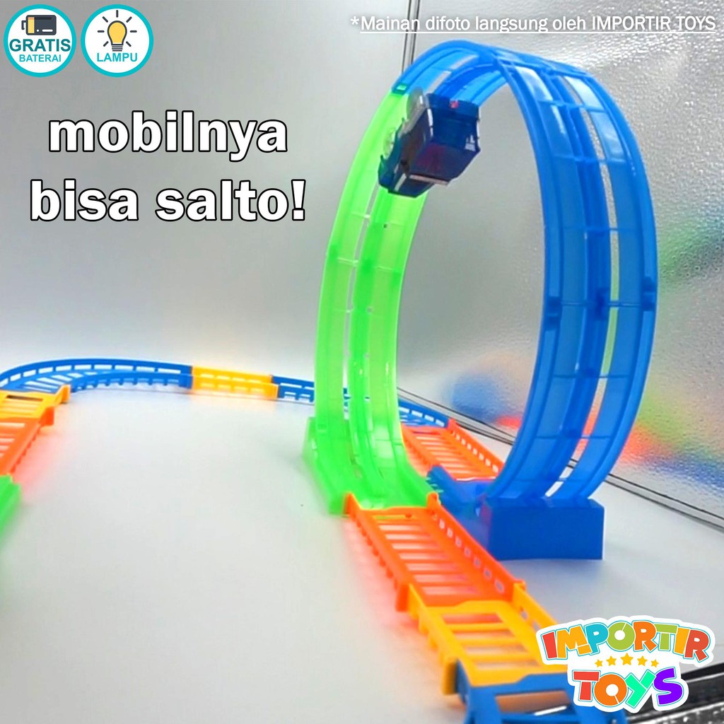 Mobil Mainan GLOW IN THE DARK DIY Track Set Anak Edukasi Puzzle Gift (Track King)