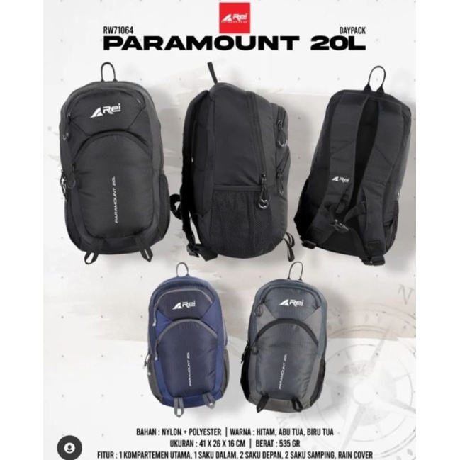 Daypack Rei Paramount 20L Arei Outdoorgear Original + Cover Bag