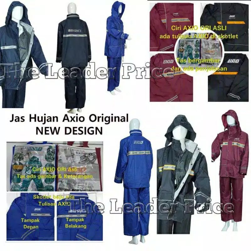 Jas Hujan Axio Original - Mantel AXIO - Jas Hujan Jaket Celana Setelan Dewasa Pria Wanita Kuat Tebal Awet Axio Asrio Assio Silver Series 882 Asli Original