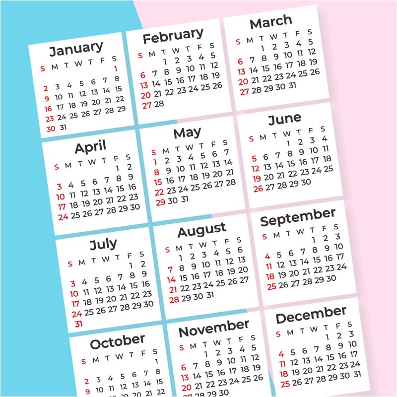 

Mini calendar 2023 2024 2025 bullet journal/ kalender jurnal aesthetic/ stiker kalender