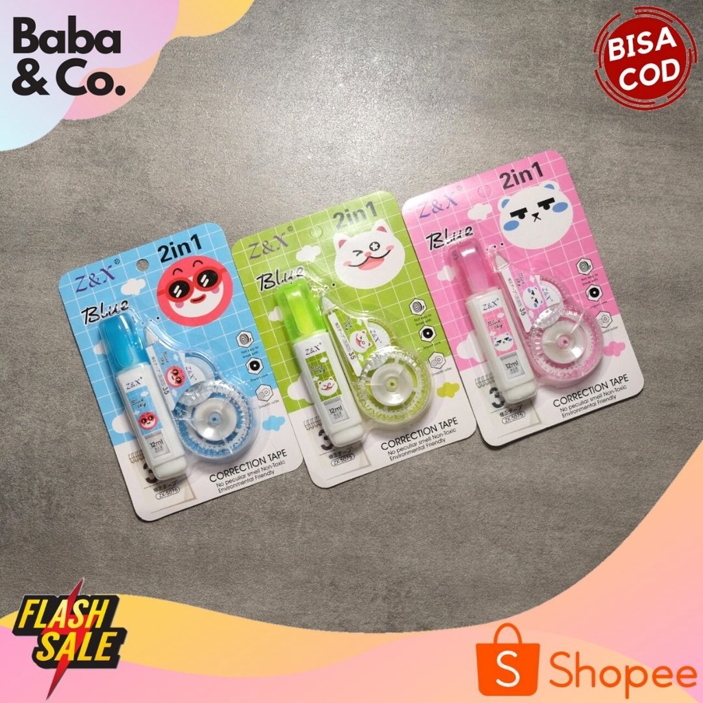 

TIP EX SET 2 IN 1 CAIR DAN CORRECTION TAPE ROLL TIP-EX UNIK LUCU MURAH ALAT TULIS SEKOLAH ALAT TULIS KANTOR ATK MURAH BISA COD