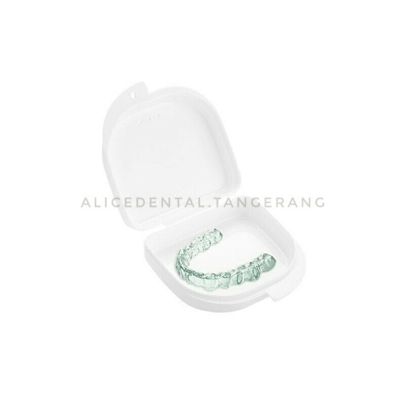 Kotak dental gigi palsu tempat wadah retainer behel denture box protesa prothesa ortho align lubang bolong orthodontic