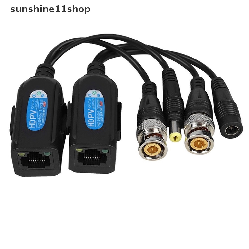 Sho 1 Pasang Konektor Coax BNC Video Power Balun Transceiver Ke CAT5e 6 RJ45