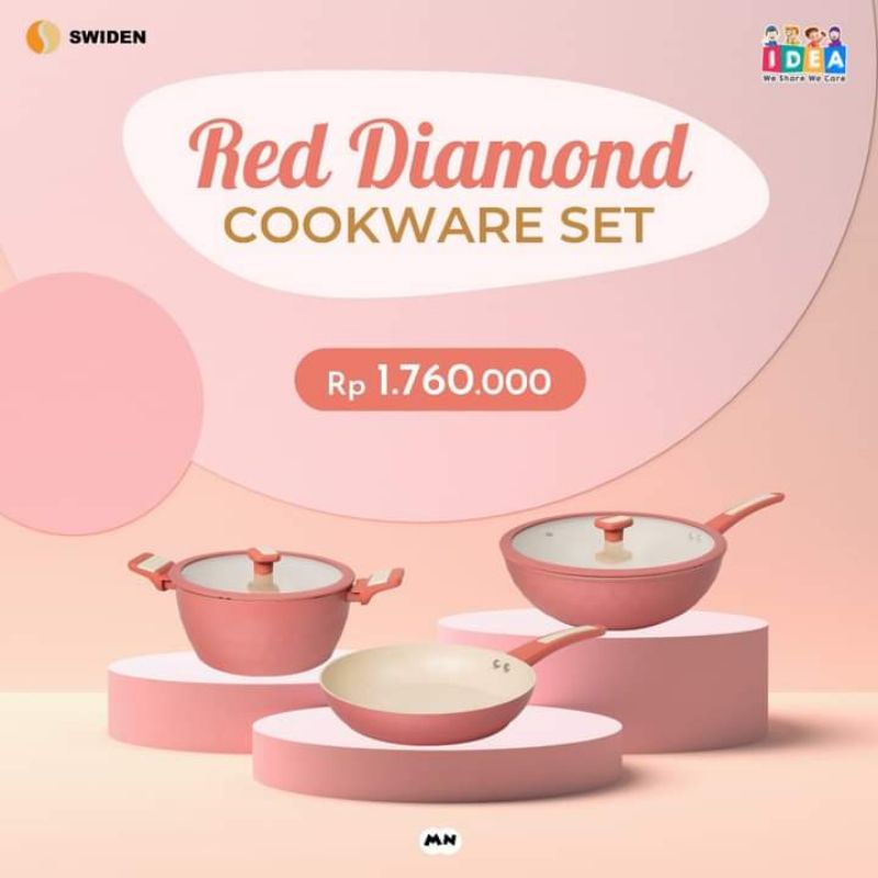 Red Diamond Cookware Set / Panci Set Red Diamond Swiden / Panci Swiden