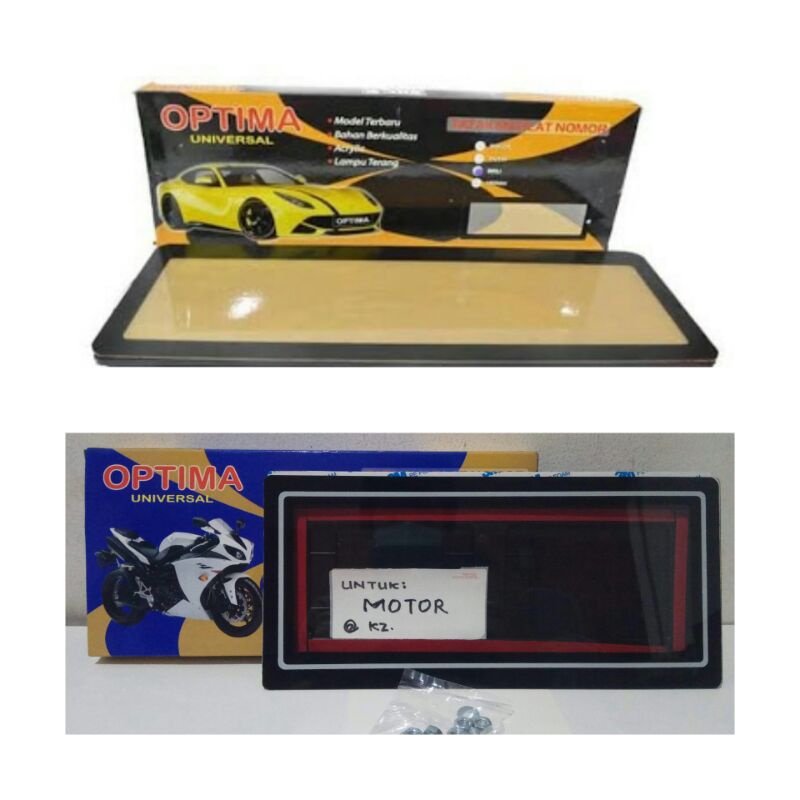 tatakan dudukan plat nomor motor mobil mika acrylic
