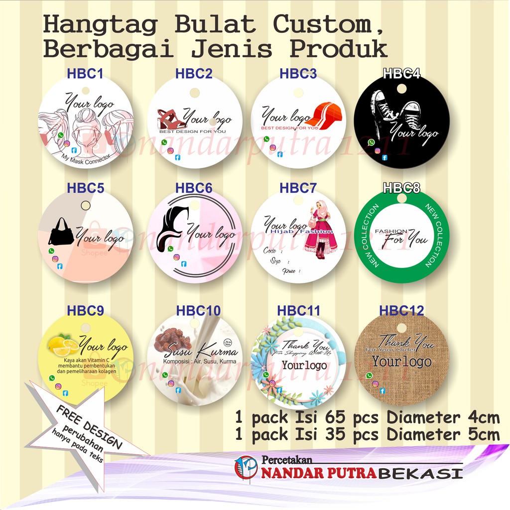 

Hangtag custom bulat /hangtag cutting/hangtag thankyou/hangtag aksesoris