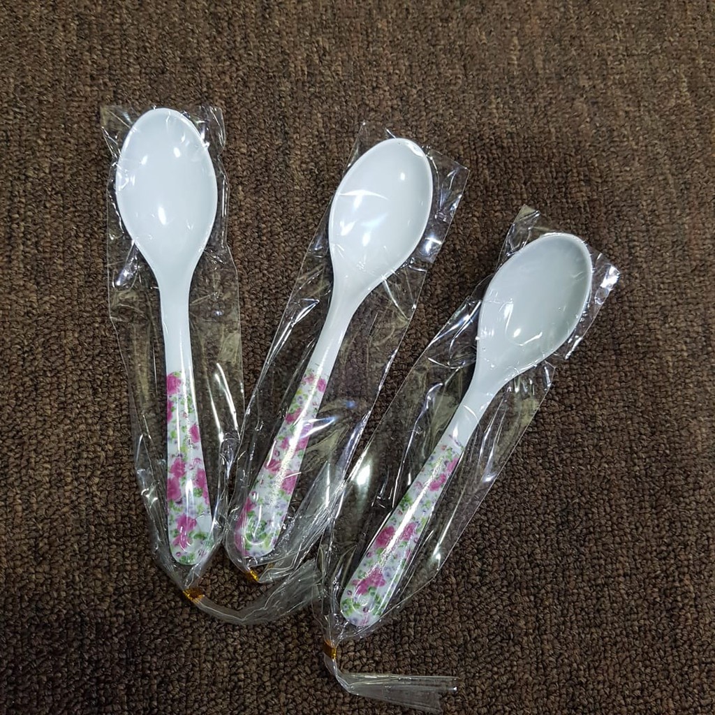 [DEASHOP] [1 PCS] SENDOK MAKAN BAHAN MELAMINE MOTIF BUNGA / SENDOK MURAH MELAMIN FOODGRADE