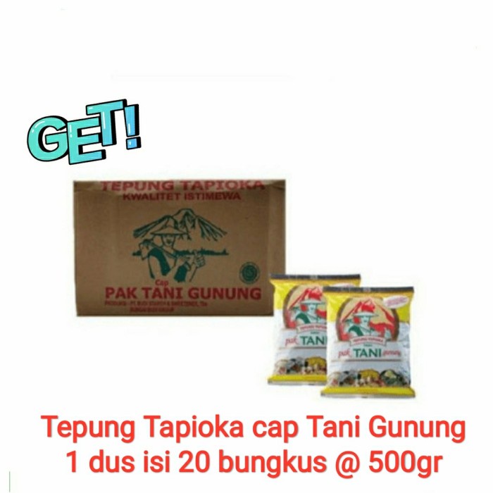 

BISA COD Tapioka sagu cap Pak Tani Gunung per dus 20 bks. (Khusus Grab & Gojek)