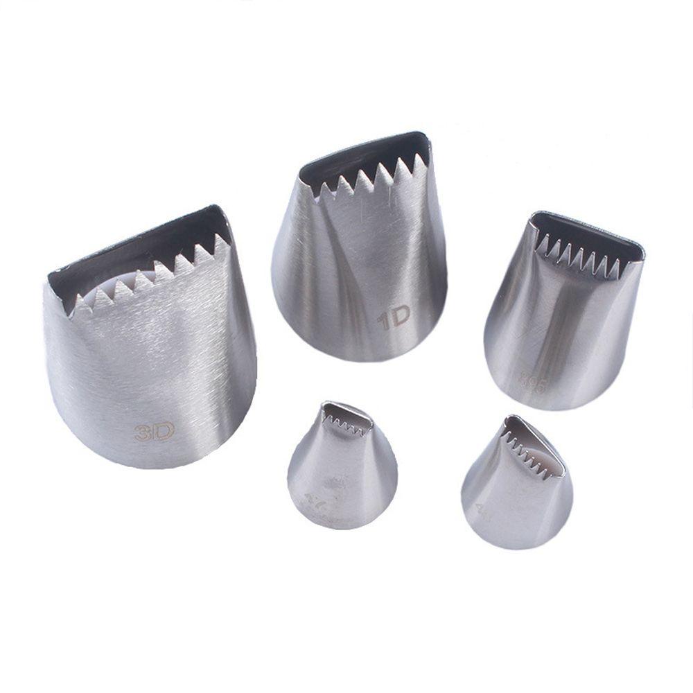 Populer 5PCS /SET Icing Piping Nozzle Bakeware Keranjang Menenun Pastry Tips Cupcake Alat Es Krim