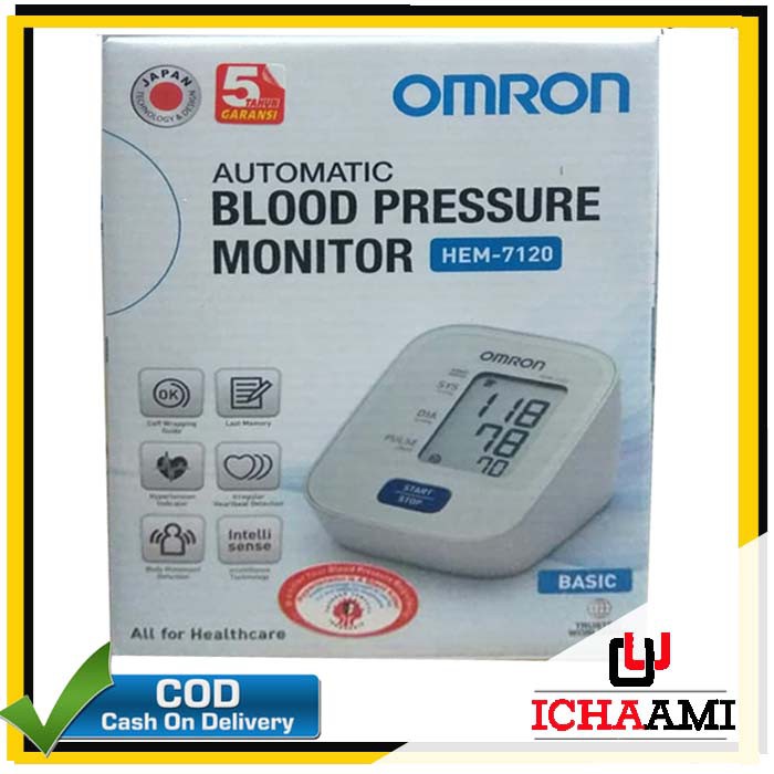 Omron Hem 7120 Tensimeter Digital Alat Tensi Pengukur Tekanan Darah Blood Pressure Otomatis