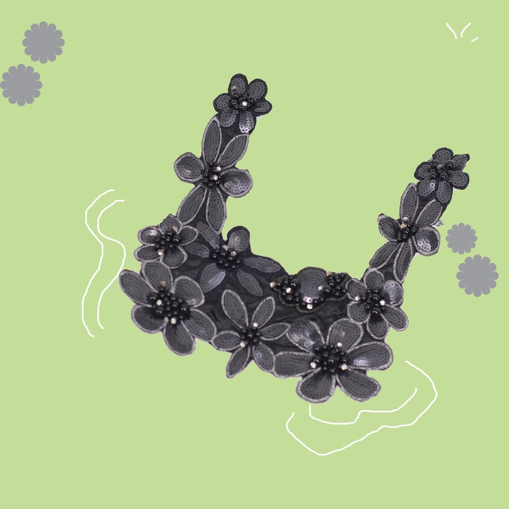 Kerah Renda Bordir Bunga Besar model 121210