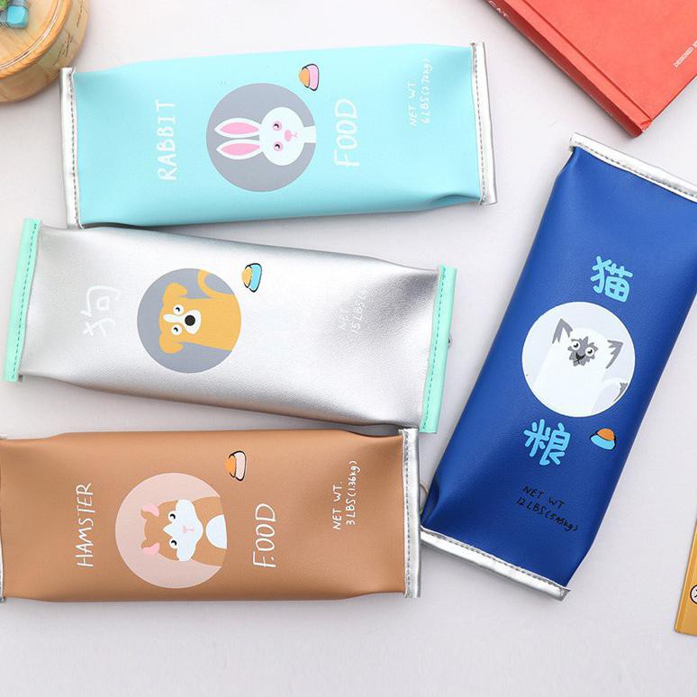 

Favorite Pet Food Flat Pencil Case Tempat Pensil Resleting Bahan Kulit Sintesis Synthetic Leather PU