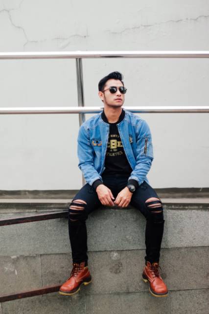 PROMO BAYAR DI TEMPAT - jaket bomber jeans the berry - jaket jeans the berry - jaket jeans sleting
