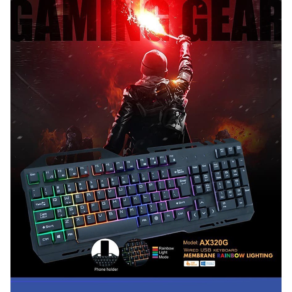 KEYBOARD BESI RAINBOW AX320G + MOUSE LIVA AMG13 COMBO GAMING MEMBRANE