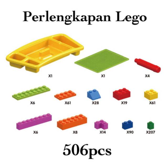 [FUNNY]Mainan Anak Balok Susun Block 305pcs Dan 505pcs Lengkap Meja Belajar / balok susun anak