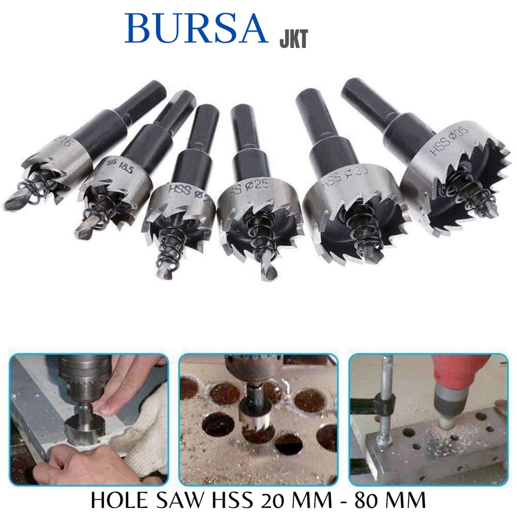 MATA BOR HOLE SAW STAINLESS STEEL PELUBANG BESI PLATE METAL DRILLING LOGAM 80 MM