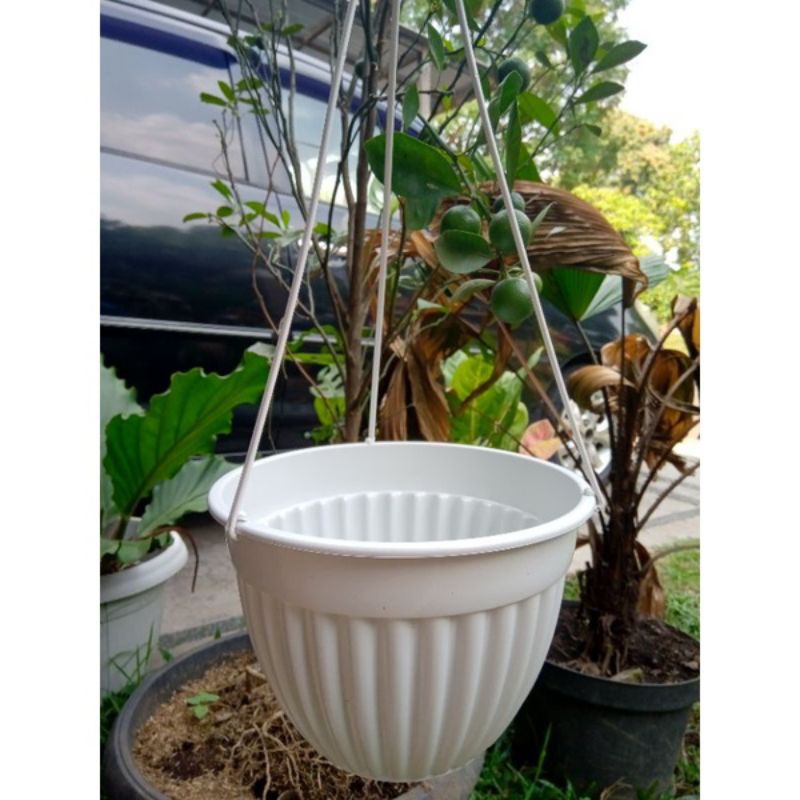 Pot gantung pumba size 20 / pot gantung putih / pot bunga / pot hias / pot tanaman