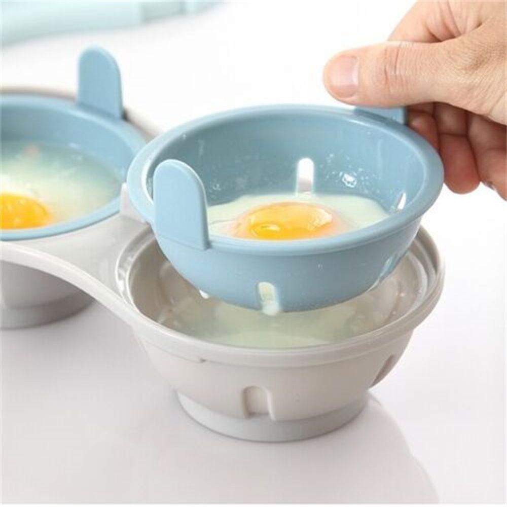 Preva Eggs Poacher Portable Egg Cracker Microwave Double Cup