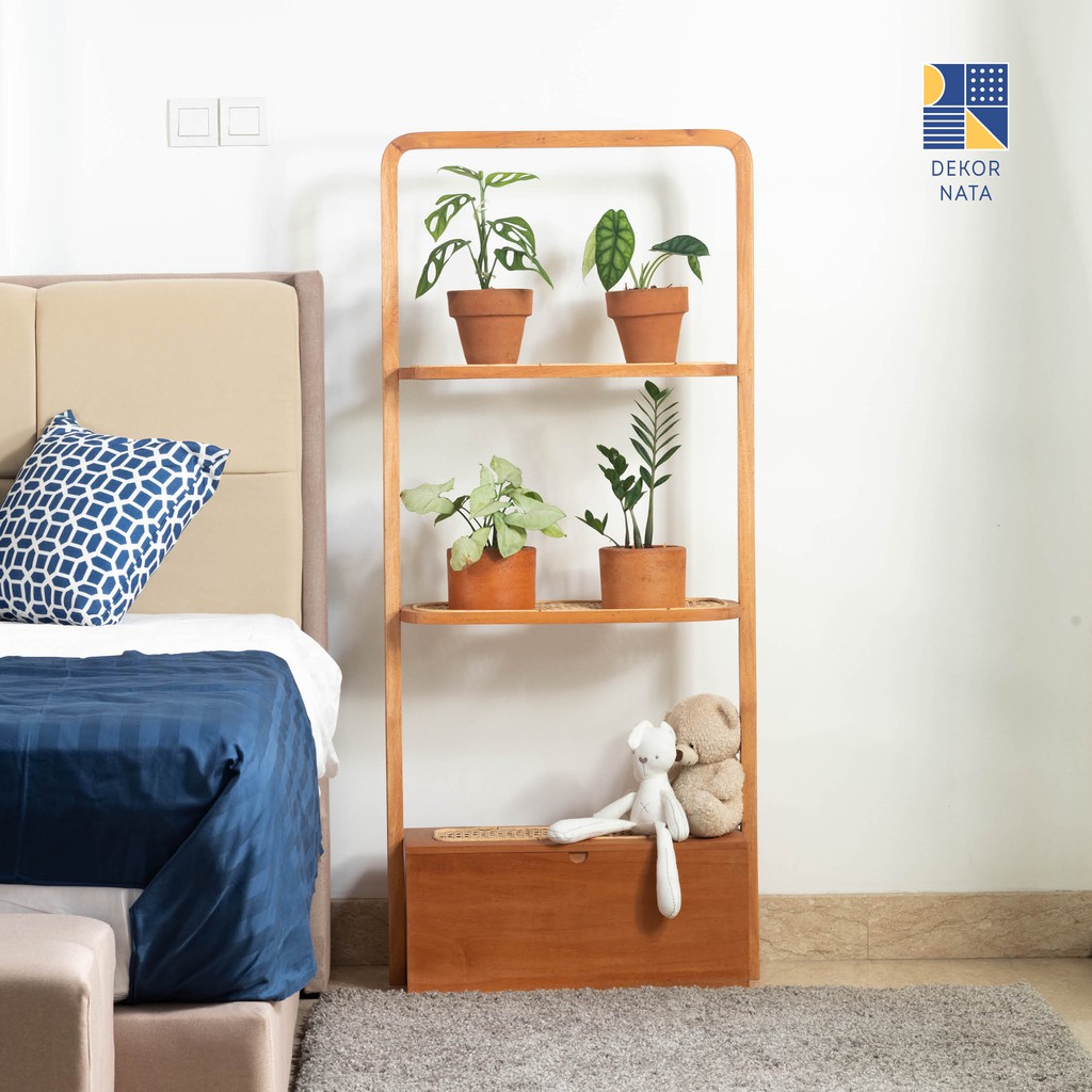 Dekornata Rattan Shelves / Rak Susun / Buku / Lemari Susun / Rak Lemari Rotan Sintetis [JABODETABEK 