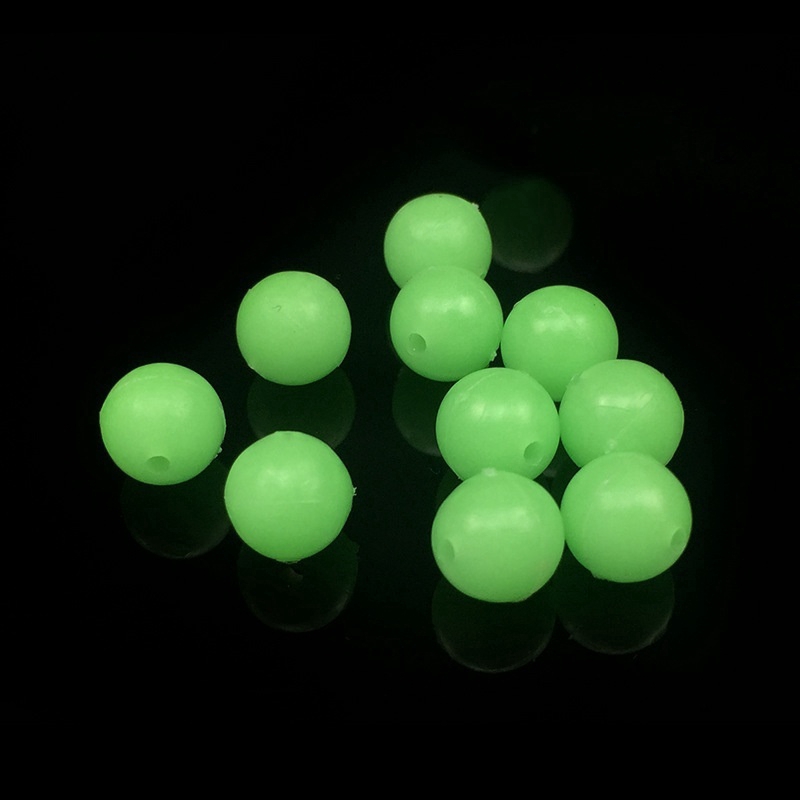 Amlucas 50pcs Manik-Manik Bulat Luminous Glow In The Dark Untuk Memancing