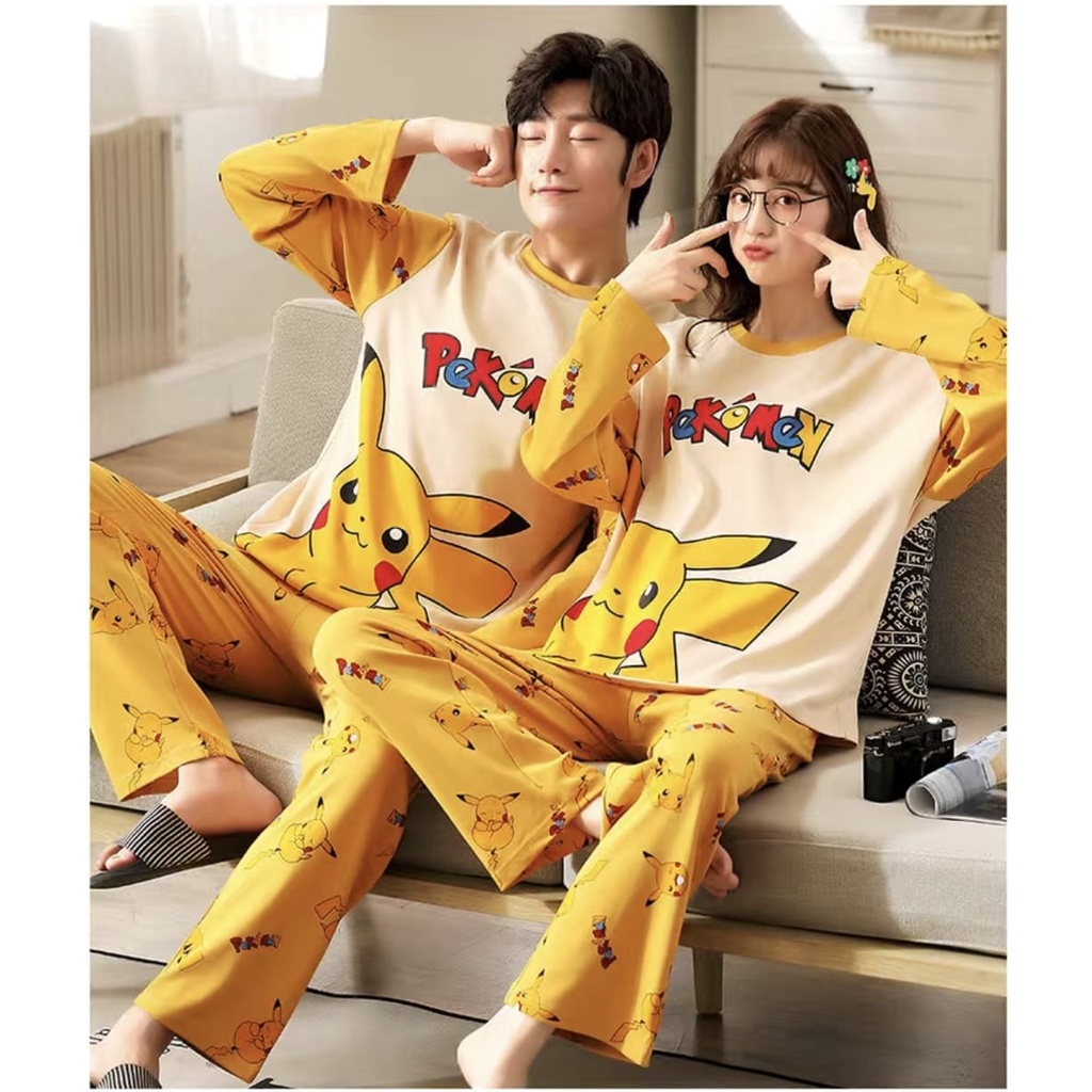 Baju tidur piyama couple bahan kaos import pp