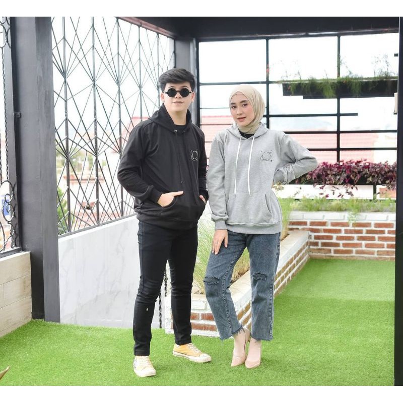 SWEATER HOODIE JUMPER UNISEX - URANUS HODIE SWEATER - ALLSIZE PRIA WANITA