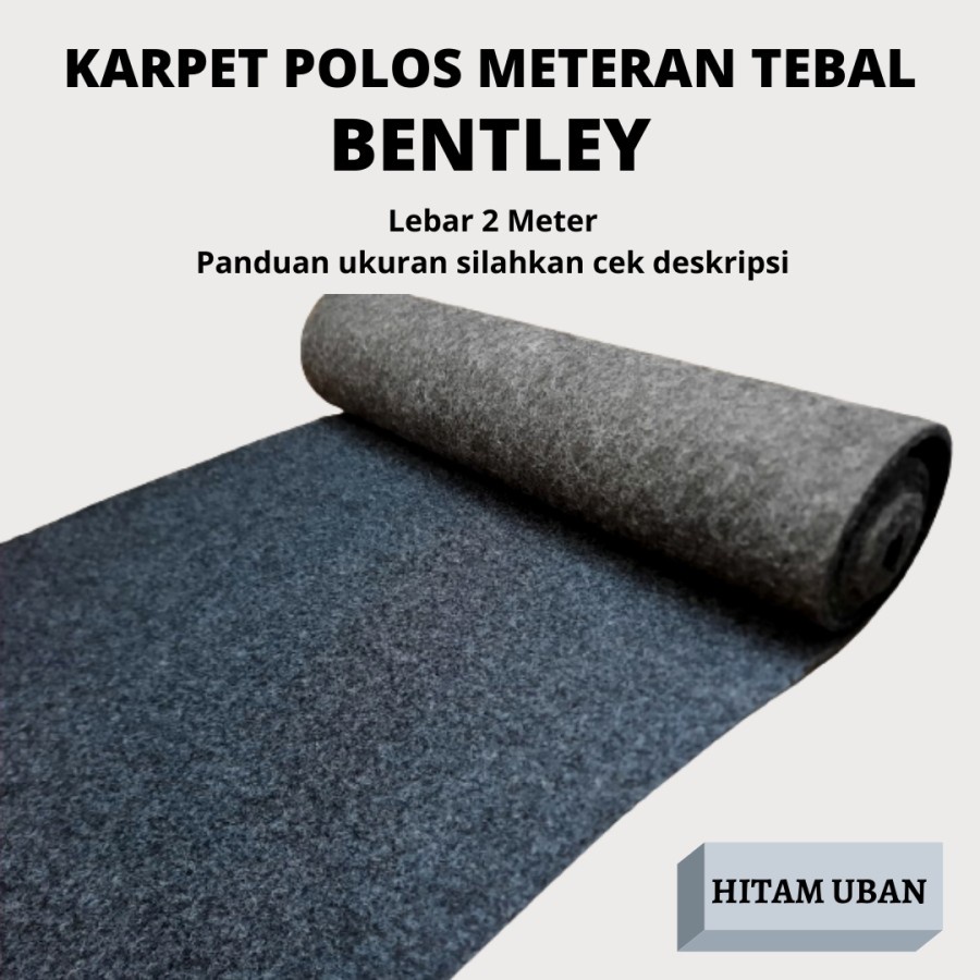 Karpet Bludru BENTLEY Bulu Tebal 1m x 2m, Karpet Brudu Murah Exhibition, Alas duduk, Alas Kasur-HITAM UBAN
