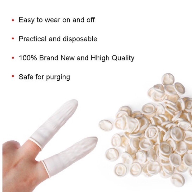 1pcs pelindung jari tangan bahan latex sarung tangan jari disposable finger glove