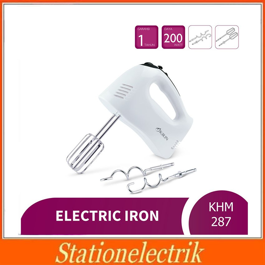 Kirin KHM 287 Hand Mixer / Mixer Kue Hand Mixer Kirin