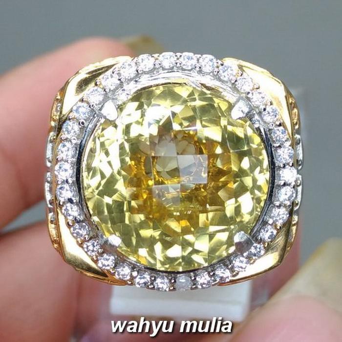 Jual Batu Cincin Permata yakut Kecubung Citrine Quartz Bulat asli Kode 15 Diskon