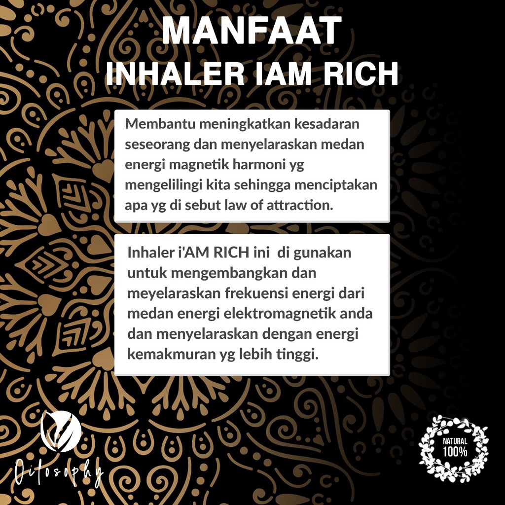 ESSENTIAL OIL INHALER POSITIF VIBE | POSITIVE THINKING | LAW OF ATTRACTION IAM RICH