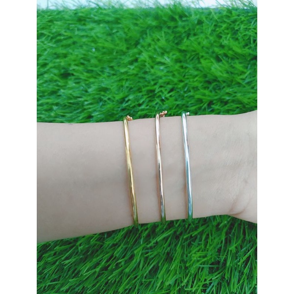 GELANG PIPA BANGLE BULAT &amp;OVAL INFINITY MP / GELANG PERAK ASLI SILVER 925 LAPIS EMAS / GELANG FASHION WANITA TERBARU