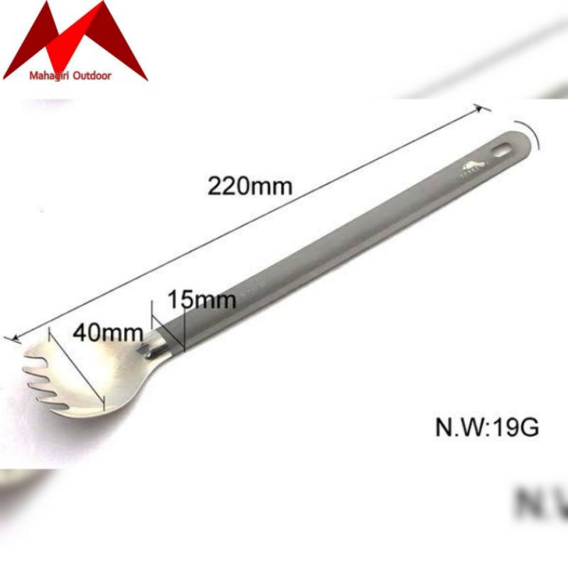 Toaks titanium long handle spork with polished bowl sendok panjang ultralight