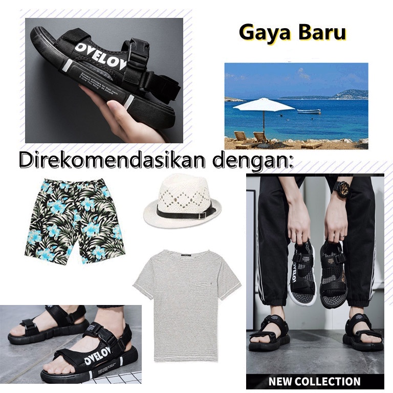 [COD + Kirim Hari ini] Sandal Gunung Pria/Sandal Pria Gaya Jepang/Sandal Fashion Pria/Sandal Pria Kekinian/Sandal Pria Dewasa/Sandal Pria/Sendal Gunung Pria/Sendal Pria/Karet berkualitas tinggi yang diimpor, tali yang dapat dilepas, non-slip