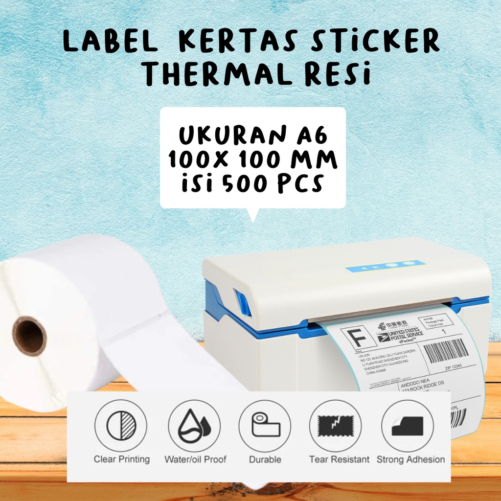 Label Barcode Direct Thermal 100x100 mm  100 x 100 isi 500 WATERPROOF