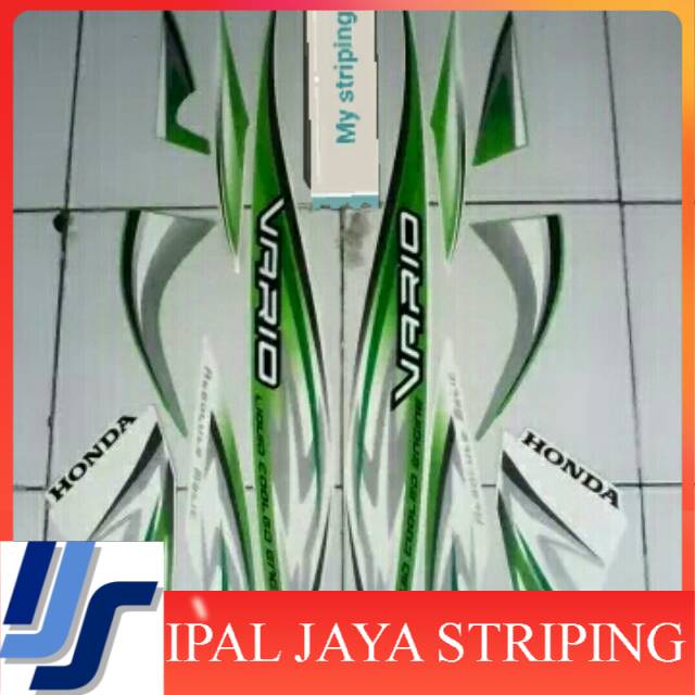 Stiker Vario 110 cw 2011/2012 putih hijau