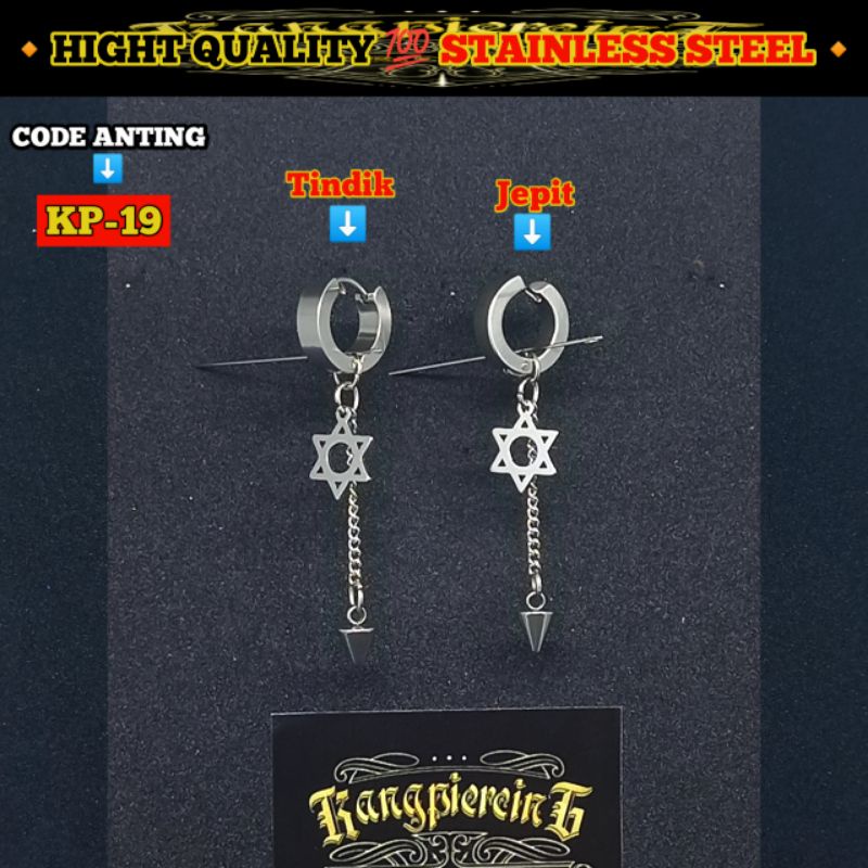 TERBARU ANTING BTS JUNGKOK JIMMIN TINDIK DAN JEPIT 100% STAINLESS STEEL ASLI